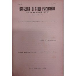 Rassegna di studi psichiatrici. Diretta da Antonio D'Ormea. Vol. L …