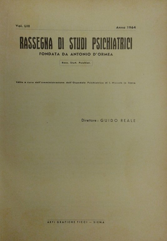 Rassegna di studi psichiatrici. Diretta da Antonio D'Ormea. Vol. LIV … | Immagine Gallery 2