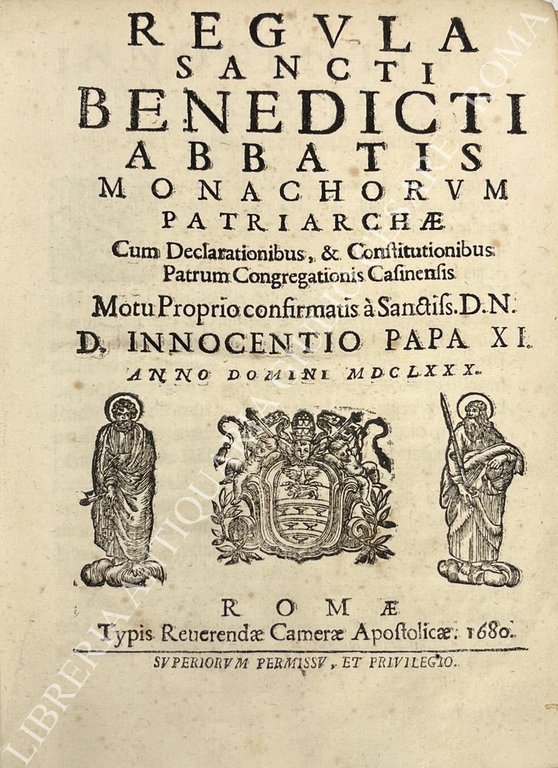 Regula Sancti Benedicti Abbatis Monarchorum Patriarcae. Cum declarationibus, & Constitutionibus … | Immagine Gallery 2