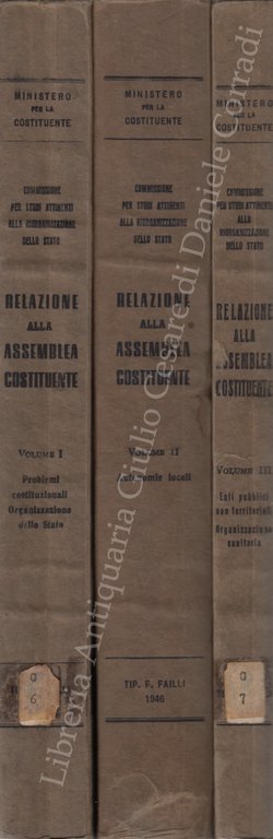 Relazione all'Assemblea Costituente. Vol. I - Problemi costituzionali. Organizzazione dello … | Immagine Gallery 2