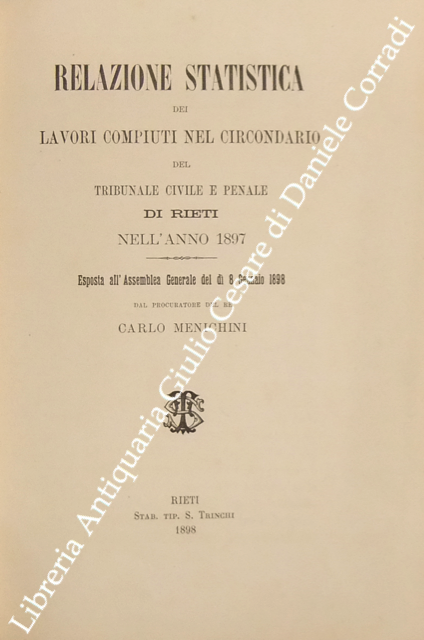 Relazione statistica dei lavori compiuti nel circondario del tribunale civile … | Immagine Gallery 2