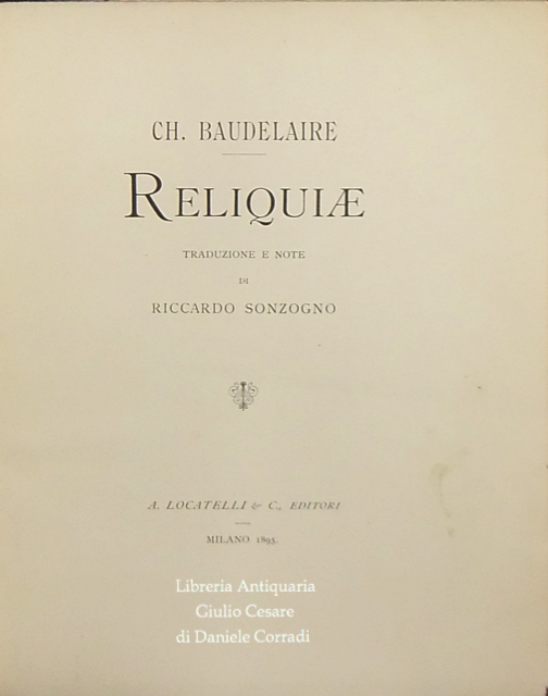 Reliquiae. Traduzione e note di Riccardo Sonzogno | Immagine Gallery 2