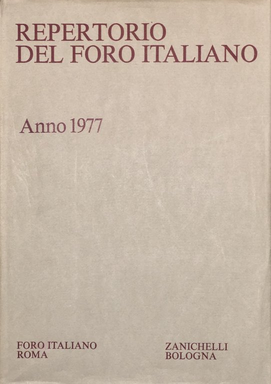 Repertorio Generale Annuale del Foro Italiano. Annata 1977 | Immagine Gallery 2