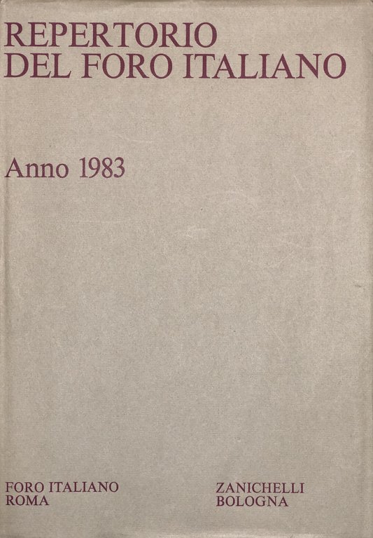 Repertorio Generale Annuale del Foro Italiano. Annata 1983 | Immagine Gallery 2