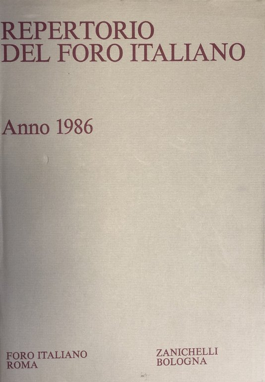 Repertorio Generale Annuale del Foro Italiano. Annata 1986 | Immagine Gallery 2