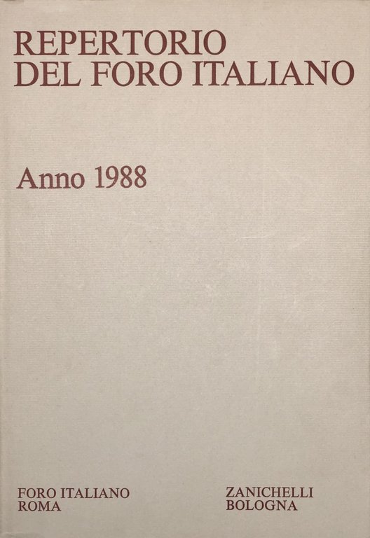 Repertorio Generale Annuale del Foro Italiano. Annata 1988 | Immagine Gallery 2
