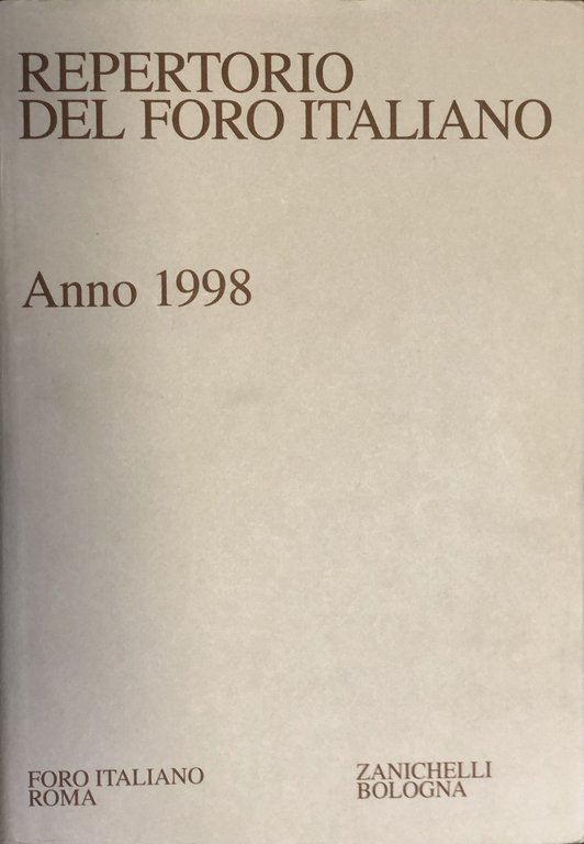 Repertorio Generale Annuale del Foro Italiano. Annata 1998 | Immagine Gallery 2