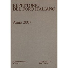 Repertorio Generale Annuale del Foro Italiano. Annata 2007 | Immagine principale