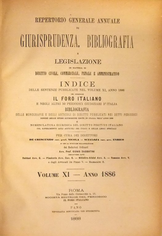 Repertorio Generale Annuale del Foro Italiano. Vol. XI - Anno … | Immagine Gallery 2
