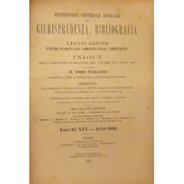 Repertorio Generale Annuale del Foro Italiano. Vol. XVI - Anno …