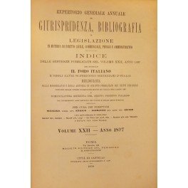 Repertorio Generale Annuale del Foro Italiano. Vol. XXII - Anno …
