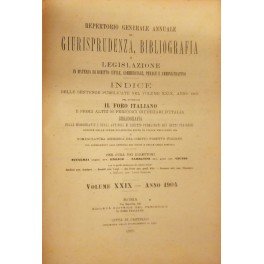 Repertorio Generale Annuale del Foro Italiano. Vol. XXIX - Anno …