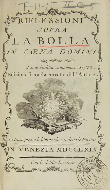 Riflessioni sopra la Bolla In Coena Domini | Immagine Gallery 2