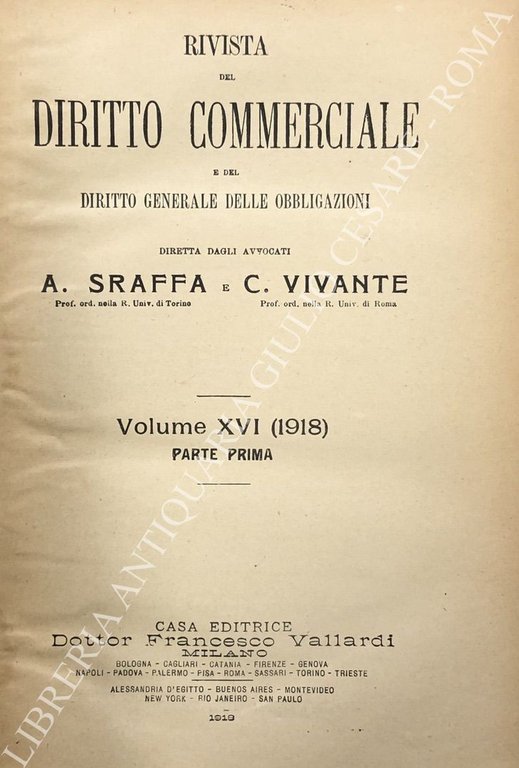 Rivista del Diritto Commerciale e del diritto generale delle obbligazioni. … | Immagine Gallery 2