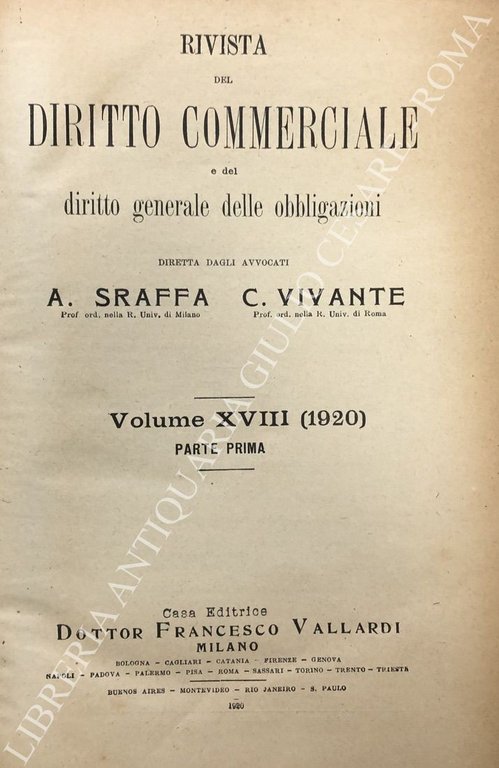 Rivista del Diritto Commerciale e del diritto generale delle obbligazioni. … | Immagine Gallery 2