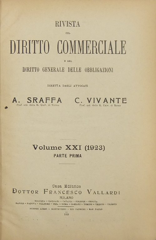 Rivista del Diritto Commerciale e del diritto generale delle obbligazioni. … | Immagine Gallery 2