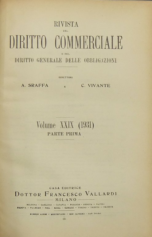 Rivista del Diritto Commerciale e del diritto generale delle obbligazioni. … | Immagine Gallery 2