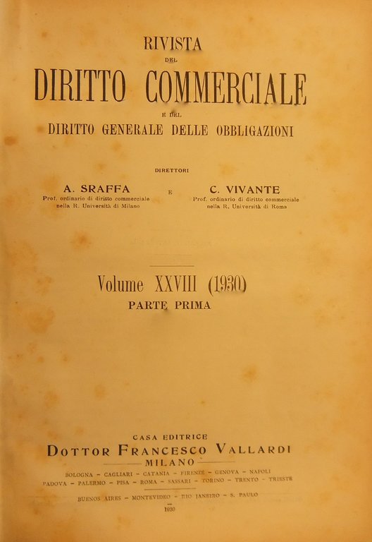 Rivista del Diritto Commerciale e del diritto generale delle obbligazioni. … | Immagine Gallery 2
