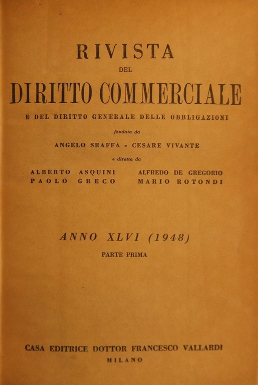 Rivista del Diritto Commerciale e del diritto generale delle obbligazioni. … | Immagine Gallery 2