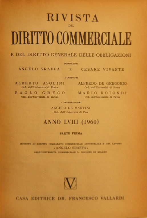 Rivista del Diritto Commerciale e del diritto generale delle obbligazioni. … | Immagine Gallery 2