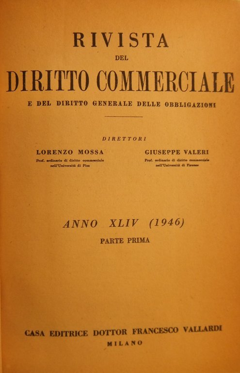 Rivista del Diritto Commerciale e del diritto generale delle obbligazioni. … | Immagine Gallery 2