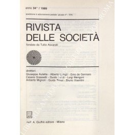 Rivista delle società. Fondata da Tullio Ascarelli. Diretta da Giuseppe …