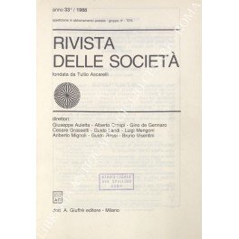 Rivista delle società. Fondata da Tullio Ascarelli. Diretta da Giuseppe …