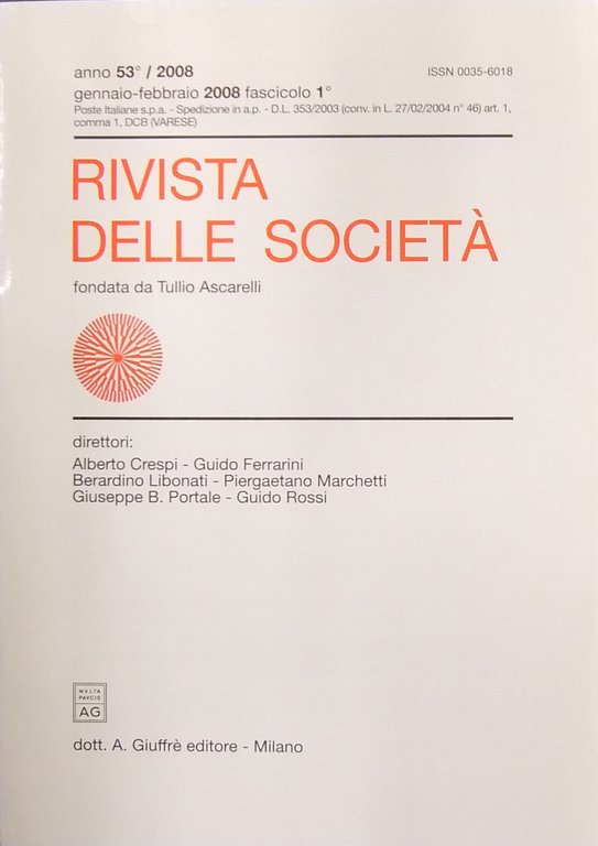 Rivista delle società. Fondata da Tullio Ascarelli. Diretta da Alberto … | Immagine Gallery 2