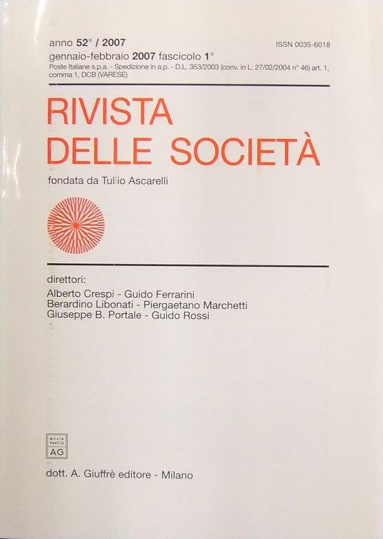 Rivista delle società. Fondata da Tullio Ascarelli. Diretta da Alberto … | Immagine Gallery 2