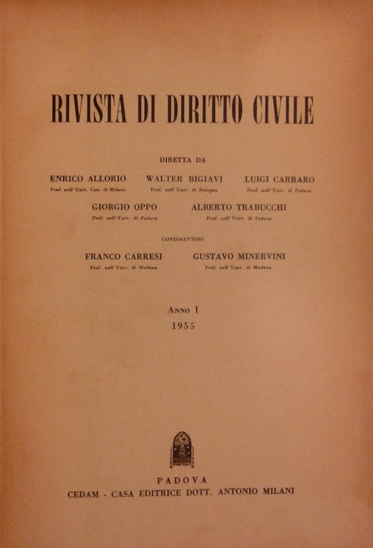 Rivista di diritto civile. Anno I - 1955 | Immagine Gallery 2