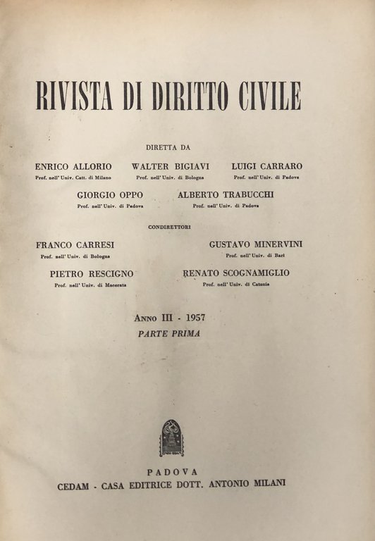Rivista di diritto civile. Anno III - 1957 | Immagine Gallery 2