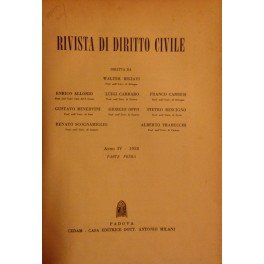 Rivista di diritto civile. Anno IV - 1958