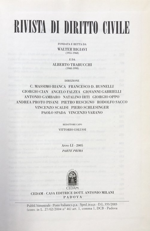 Rivista di diritto civile. Anno LI - 2005 | Immagine Gallery 2
