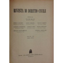 Rivista di diritto civile. Anno VIII - 1962