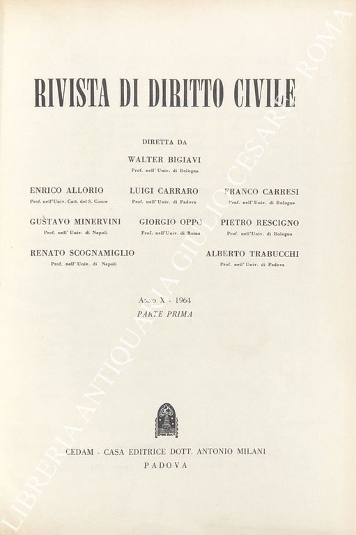 Rivista di diritto civile. Anno X - 1964 | Immagine Gallery 2