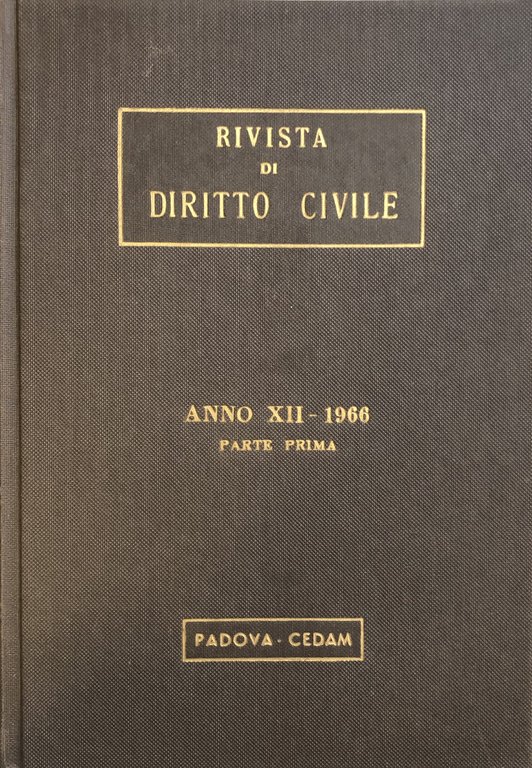 Rivista di diritto civile. Anno XII - 1966 | Immagine Gallery 2