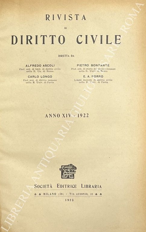 Rivista di diritto civile. Anno XIV - 1922 | Immagine Gallery 2