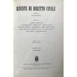 Rivista di diritto civile. Anno XLI - 1995