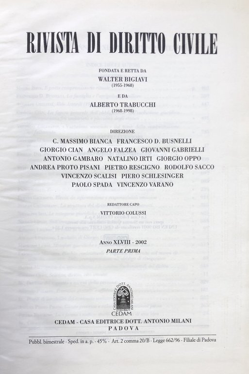 Rivista di diritto civile. Anno XLVIII - 2002 | Immagine Gallery 2