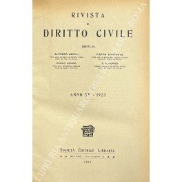 Rivista di diritto civile. Anno XV - 1923