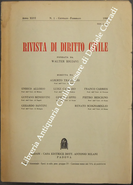 Rivista di diritto civile. Anno XXVI - 1980 | Immagine Gallery 2