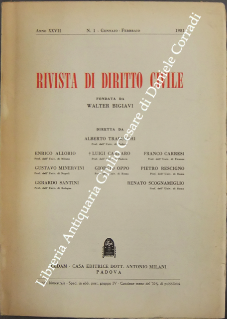 Rivista di diritto civile. Anno XXVII - 1981 | Immagine Gallery 2