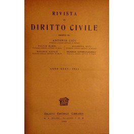 Rivista di diritto civile. Anno XXXV - 1943