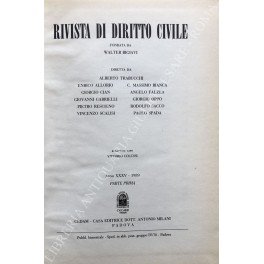 Rivista di diritto civile. Anno XXXV - 1989