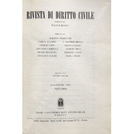 Rivista di diritto civile. Anno XXXVIII - 1992
