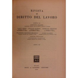 Rivista di diritto del lavoro. Anno XI - 1959