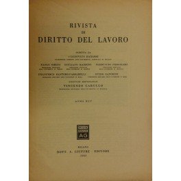 Rivista di diritto del lavoro. Anno XIV - 1962