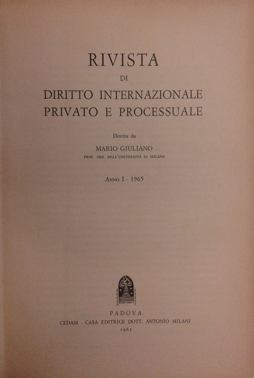Rivista di diritto internazionale privato e processuale. Diretta da Mario … | Immagine Gallery 2