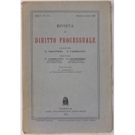 Rivista di Diritto Processuale. Annata 1946-2008. Diretta da: Francesco Carnelutti, …