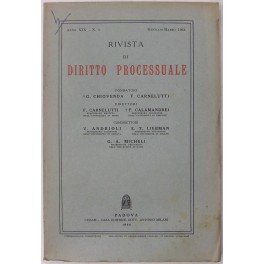 Rivista di Diritto Processuale. Annata 1964. Diretta da: Francesco Carnelutti, Giuseppe Chiovenda, Piero Calamandrei, Enrico Tullio Liebman. Anno XIX (Seconda Serie)